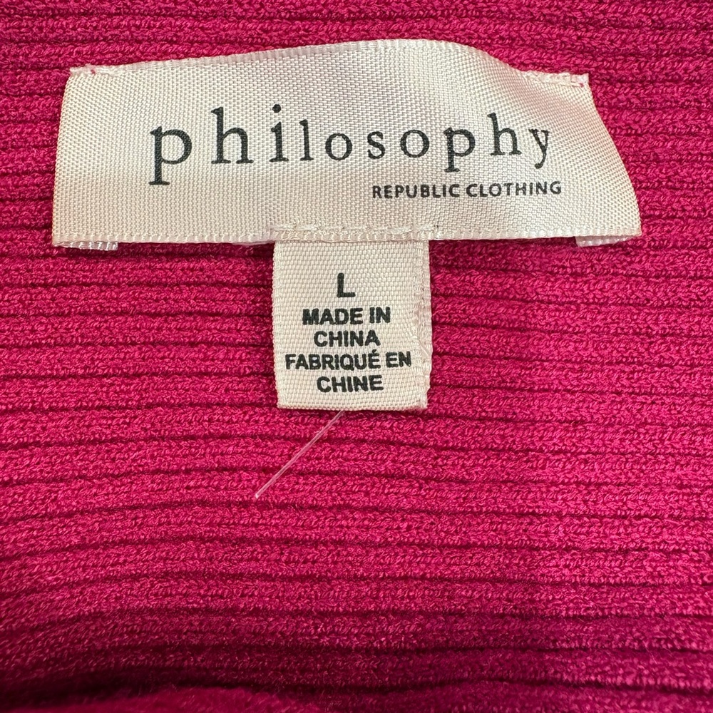Philosophy Ribbed Dolman Sleeve Sweater Size Large - Picture 3 of 6